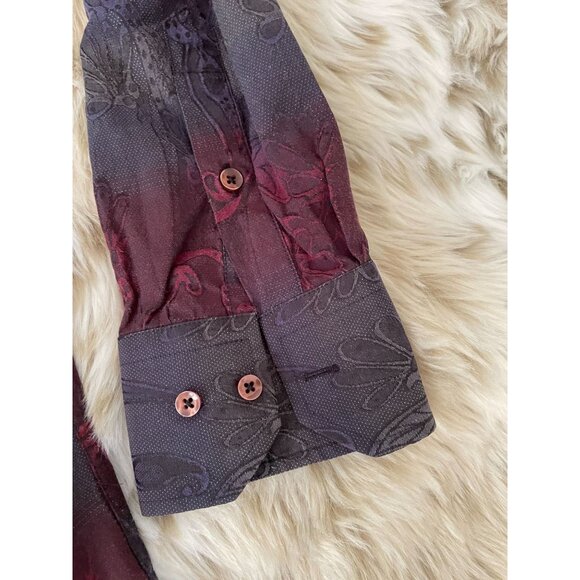 Visconti Men's Long Sleeve Floral Shirt - Size L - Red & Grey - Button-Up casual - Picture 5 of 6